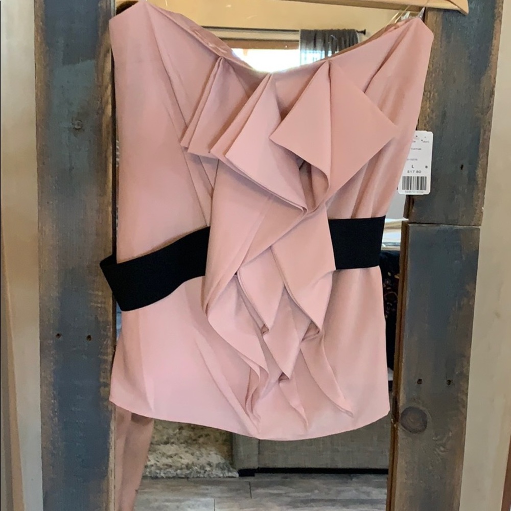 Pink strapless top